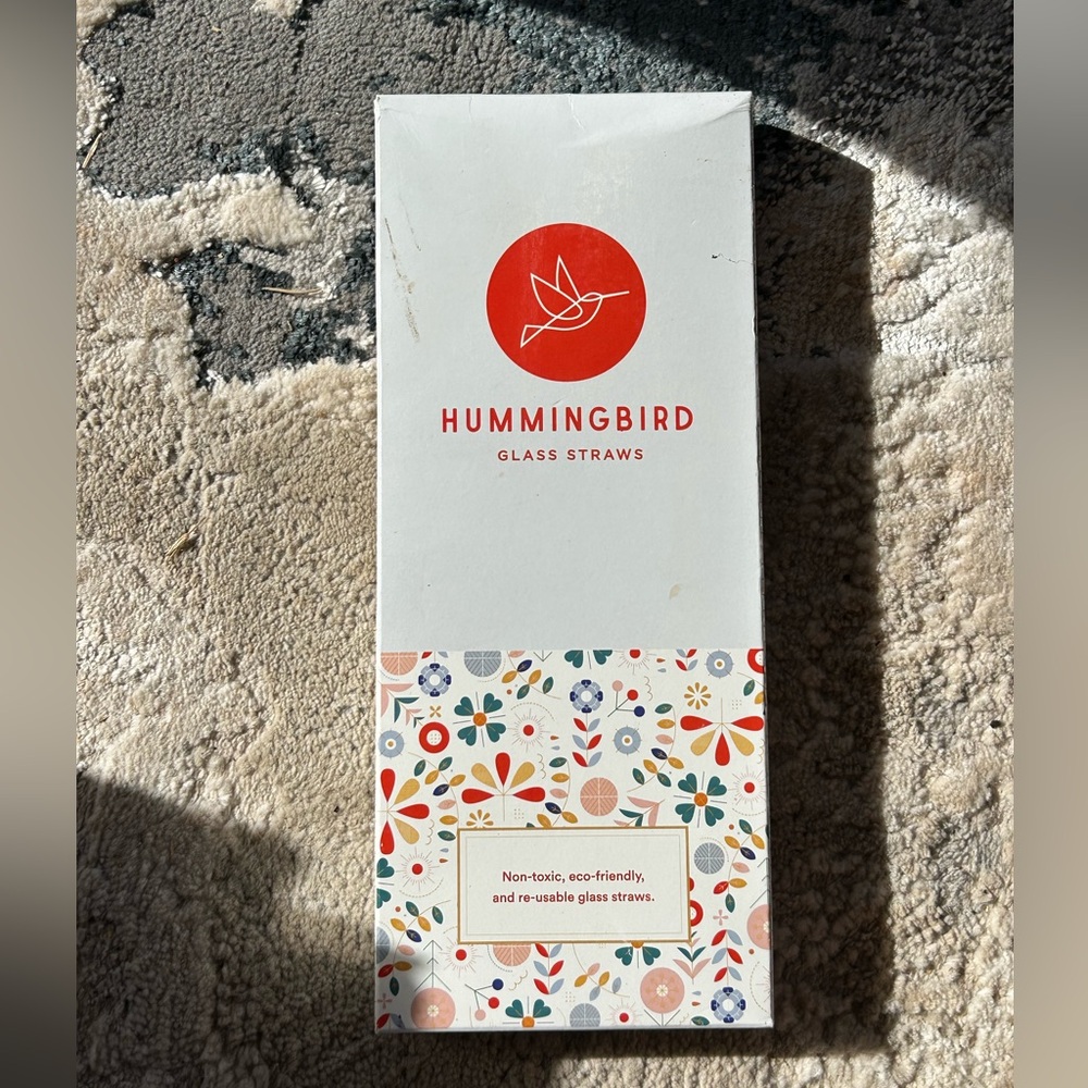 Hummingbird Glass Straws Clear Bent 9" x 9.5 mm